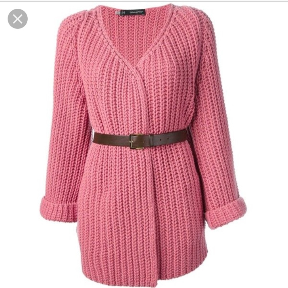 Dsquared2 Pink Wool Cashmere Cardigan - Picture 1 of 6